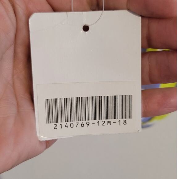 EPK Baby One Piece Swimsuit Zig Zag Chevron Yellow Gray White 12-18M NEW - Picture 5 of 10